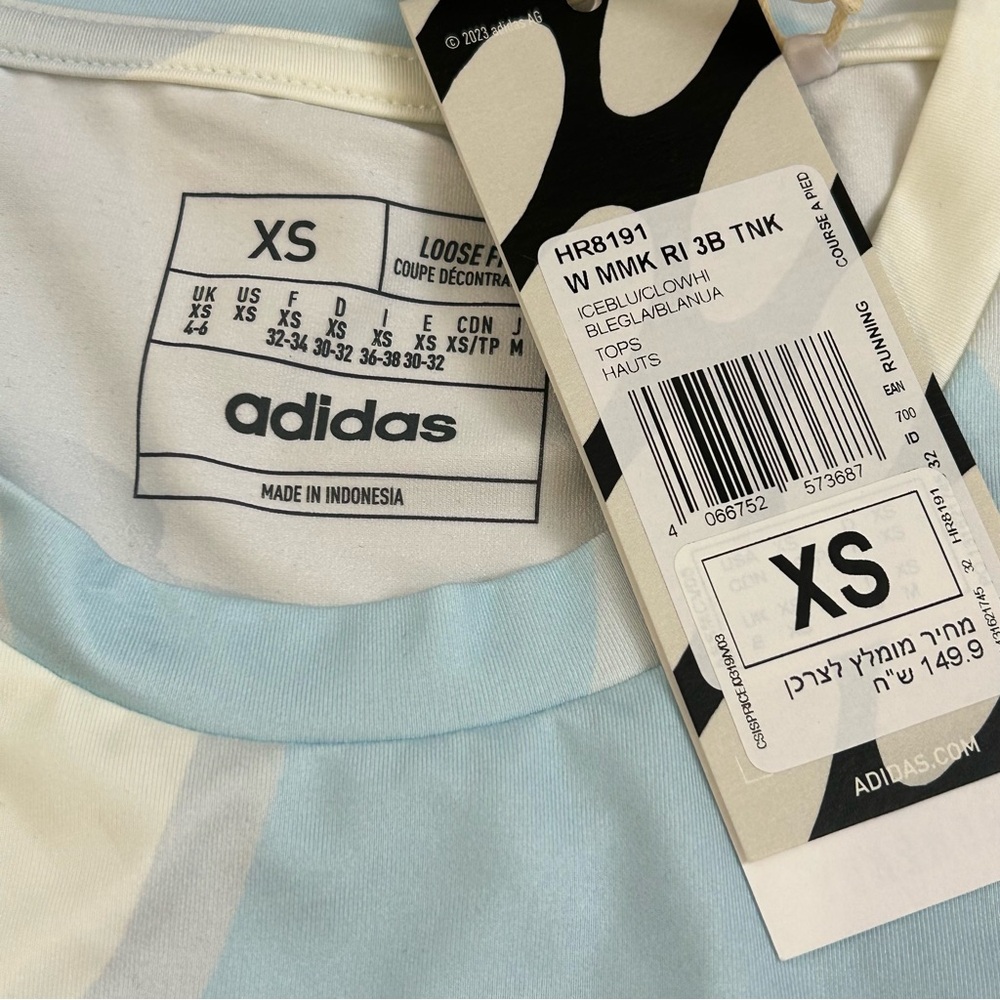 Adidas x Marimekko Run Icons 3 Bar Logo Running Tank Top‎ - Women's Sz XS - Picture 4 of 9